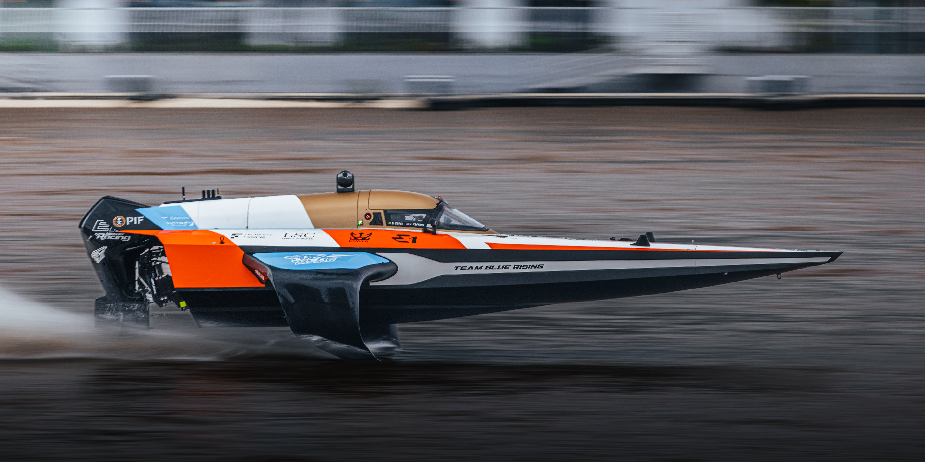 Team Blue Rising RaceBird racing at speed, Jeddah E1