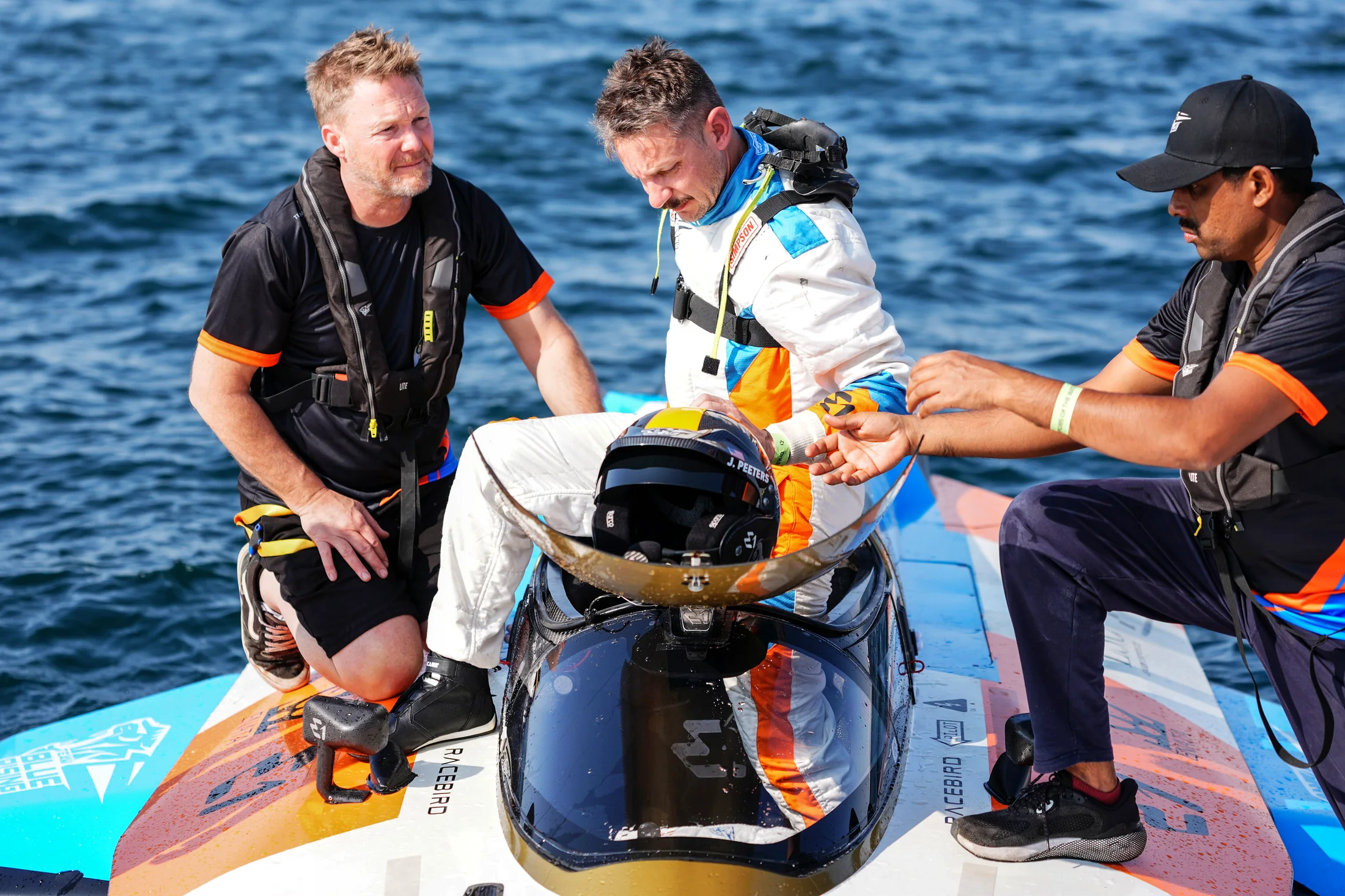 Team Blue Rising pilots preparing on the RaceBird